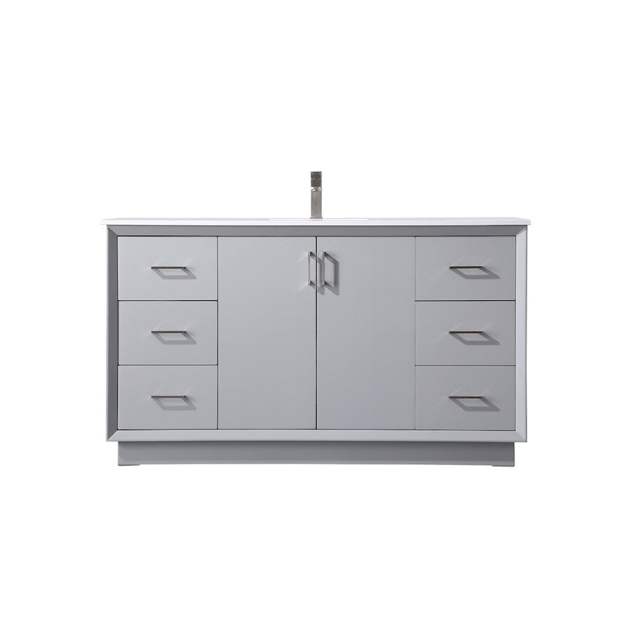 Elegant Lighting Hayes 60"L Single Vanity Sink, Grey - VF19660GR