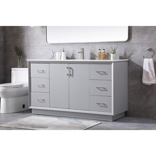 Elegant Lighting Hayes 60"L Single Vanity Sink, Grey