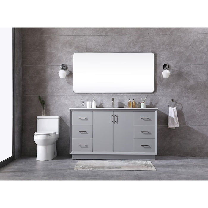 Elegant Lighting Hayes 60"L Single Vanity Sink, Grey