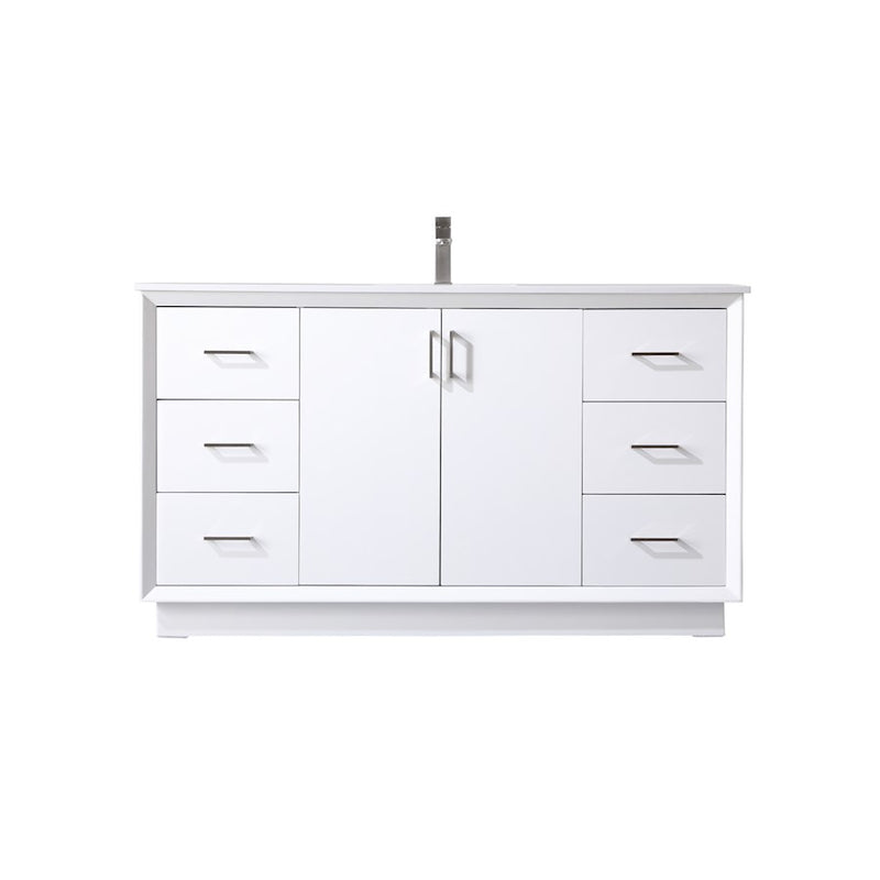 Elegant Lighting Hayes 60"L Single Vanity Sink, White - VF19660WH