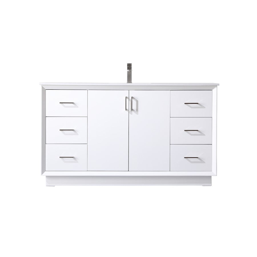 Elegant Lighting Hayes 60"L Single Vanity Sink, White - VF19660WH