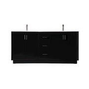 Elegant Lighting Hayes 72"L Double Vanity Sink, Black - VF19672DBK