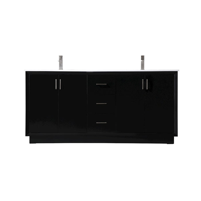 Elegant Lighting Hayes 72"L Double Vanity Sink, Black - VF19672DBK