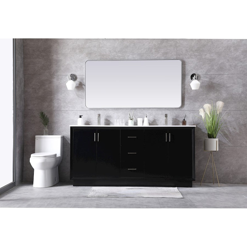 Elegant Lighting Hayes 72"L Double Vanity Sink, Black