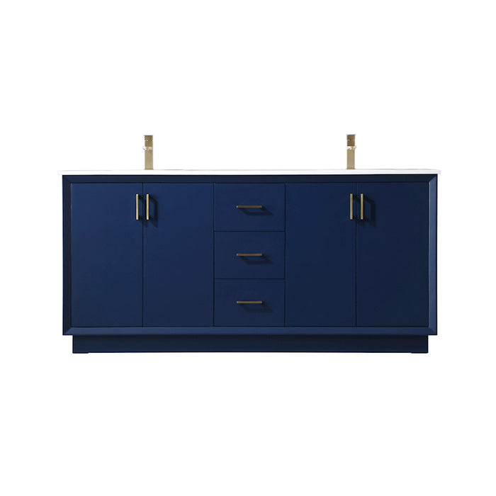 Elegant Lighting Hayes 72"L Double Vanity Sink, Blue - VF19672DBL