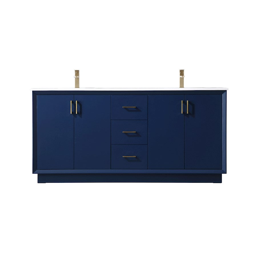 Elegant Lighting Hayes 72"L Double Vanity Sink, Blue - VF19672DBL