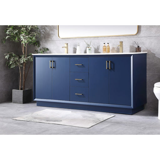 Elegant Lighting Hayes 72"L Double Vanity Sink, Blue