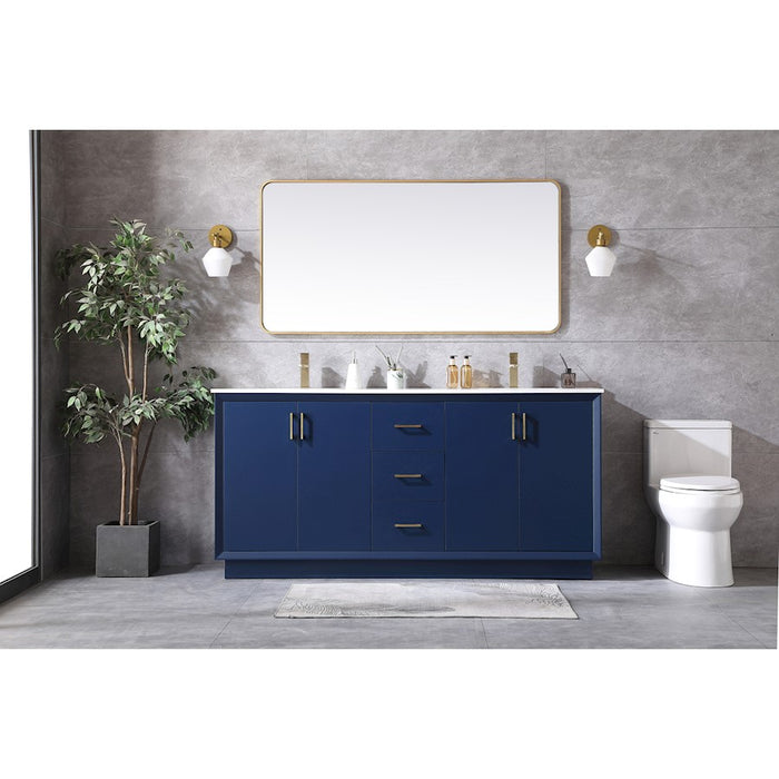 Elegant Lighting Hayes 72"L Double Vanity Sink, Blue