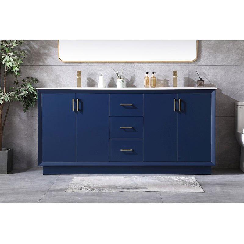 Elegant Lighting Hayes 72"L Double Vanity Sink, Blue