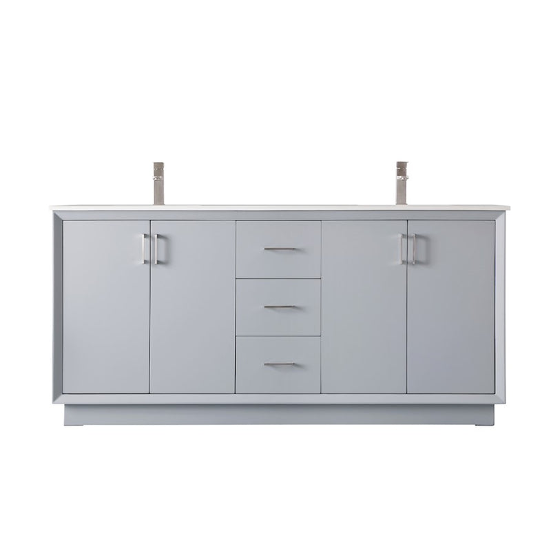 Elegant Lighting Hayes 72"L Double Vanity Sink, Grey - VF19672DGR