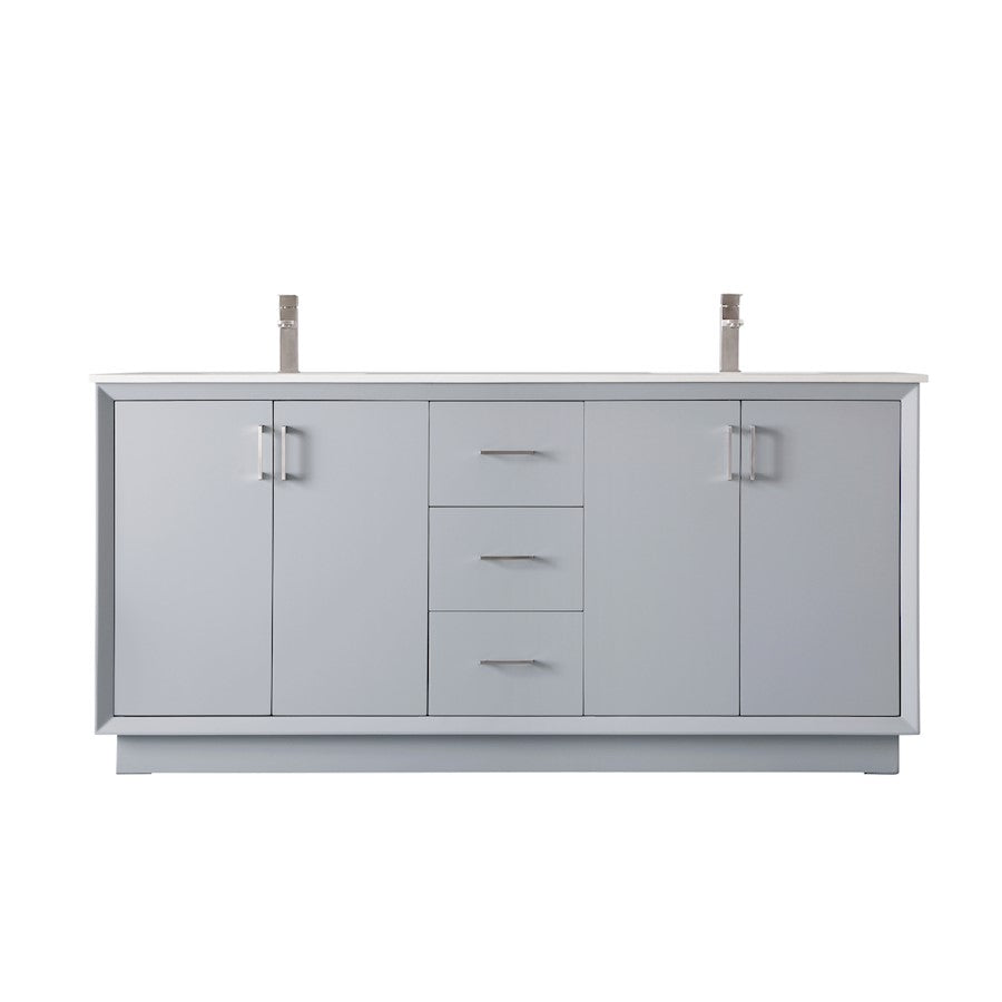 Elegant Lighting Hayes 72"L Double Vanity Sink, Grey - VF19672DGR