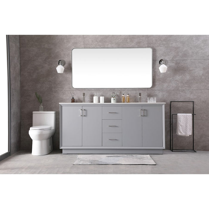 Elegant Lighting Hayes 72"L Double Vanity Sink, Grey