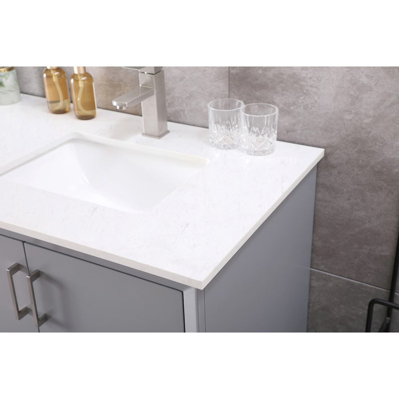 Elegant Lighting Hayes 72"L Double Vanity Sink, Grey