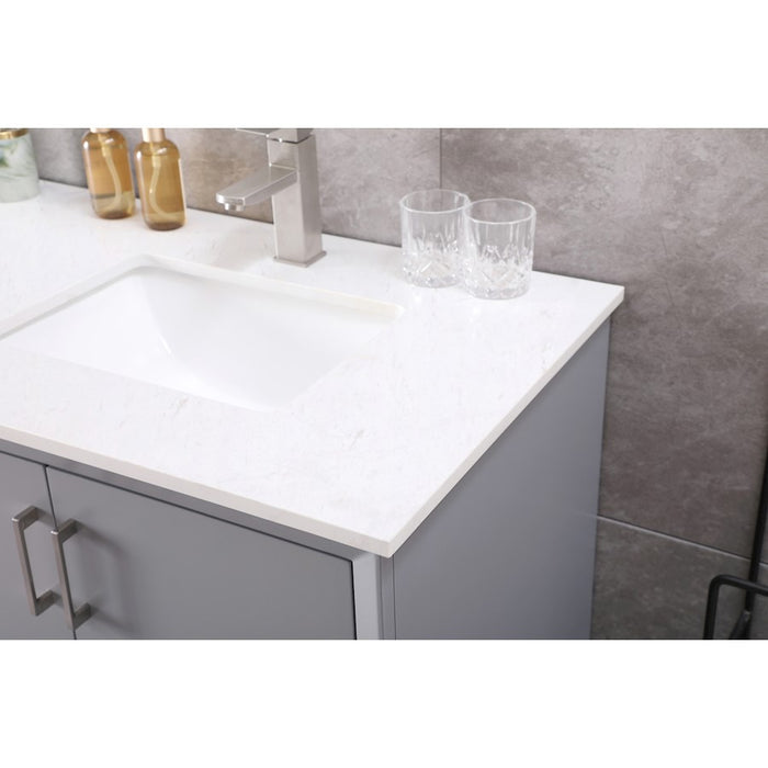 Elegant Lighting Hayes 72"L Double Vanity Sink, Grey