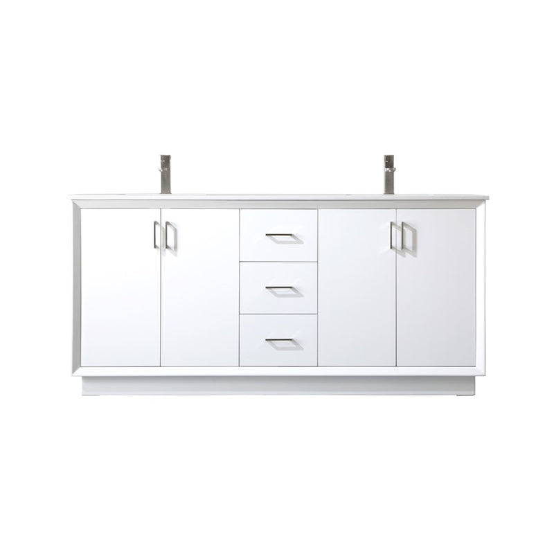 Elegant Lighting Hayes 72"L Double Vanity Sink, White - VF19672DWH