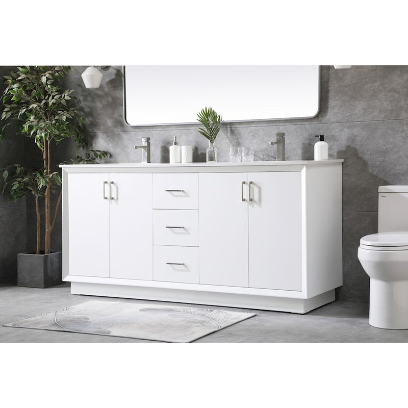 Elegant Lighting Hayes 72"L Double Vanity Sink, White