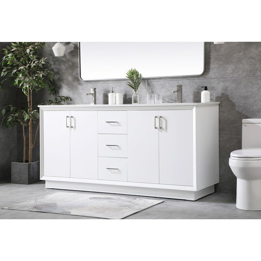 Elegant Lighting Hayes 72"L Double Vanity Sink, White
