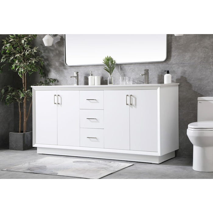 Elegant Lighting Hayes 72"L Double Vanity Sink, White