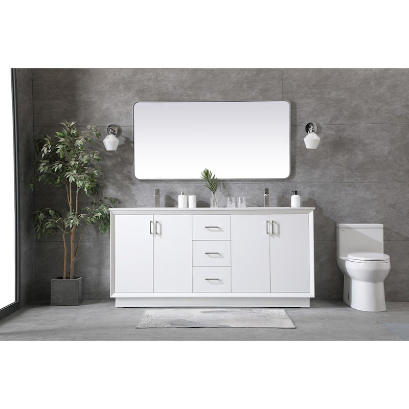 Elegant Lighting Hayes 72"L Double Vanity Sink, White