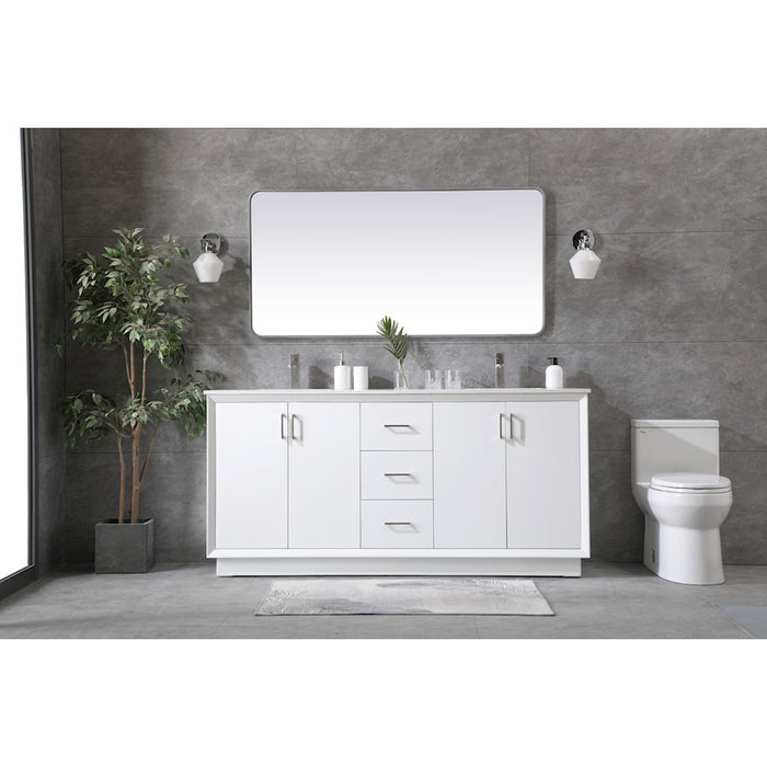 Elegant Lighting Hayes 72"L Double Vanity Sink, White