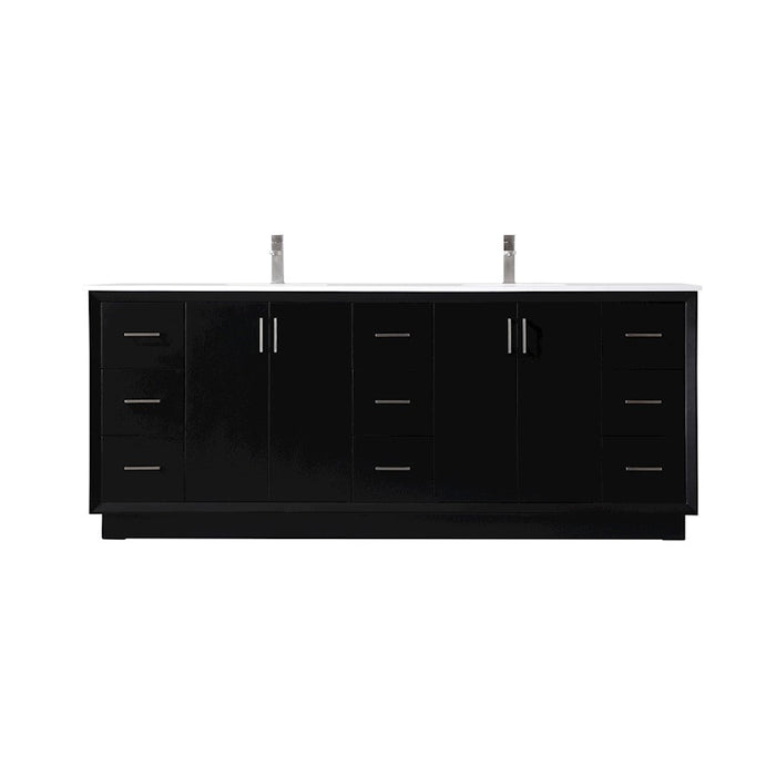 Elegant Lighting Hayes 84"L Double Vanity Sink, Black - VF19684DBK