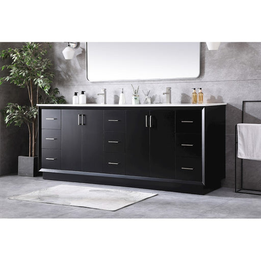 Elegant Lighting Hayes 84"L Double Vanity Sink, Black