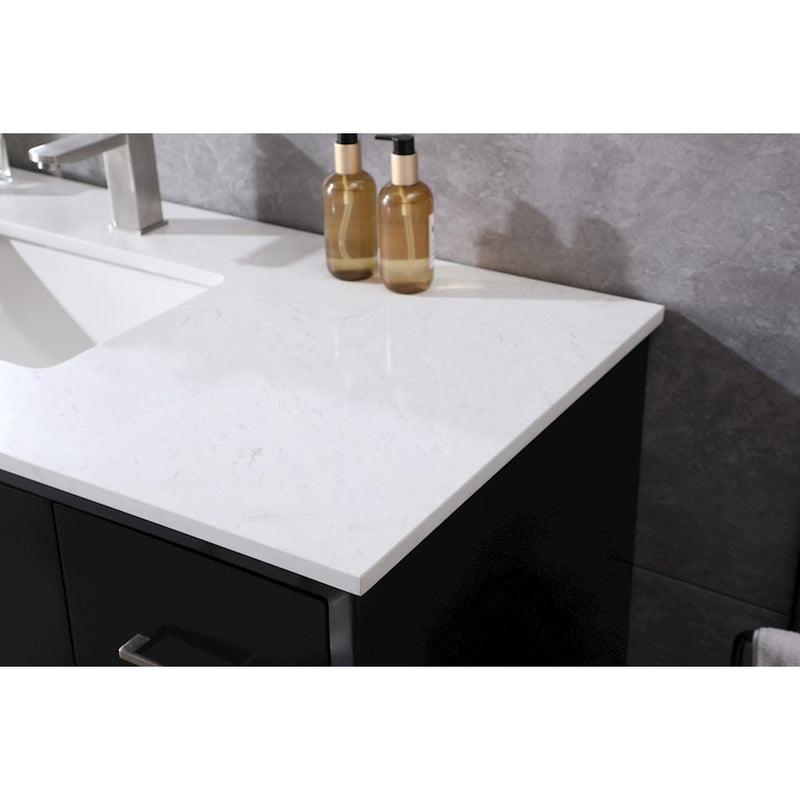 Elegant Lighting Hayes 84"L Double Vanity Sink, Black