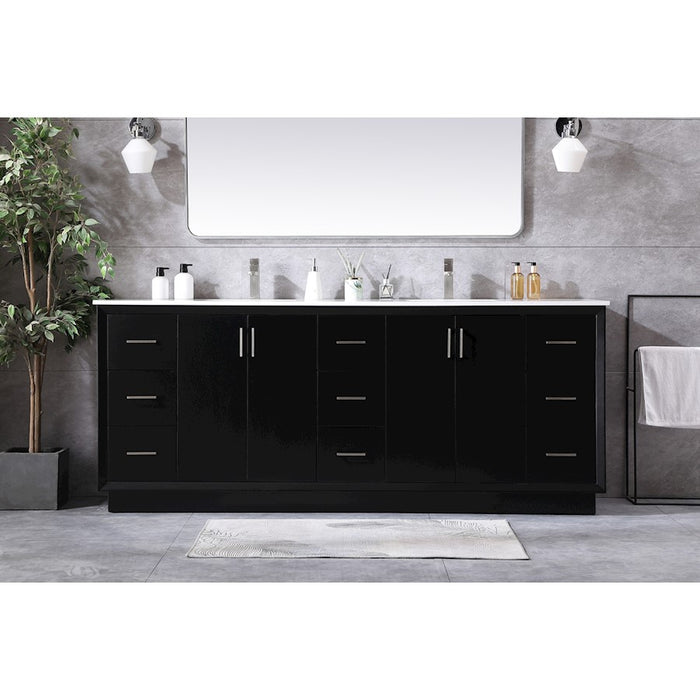Elegant Lighting Hayes 84"L Double Vanity Sink, Black