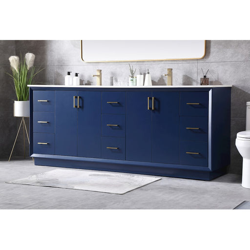 Elegant Lighting Hayes 84"L Double Vanity Sink, Blue