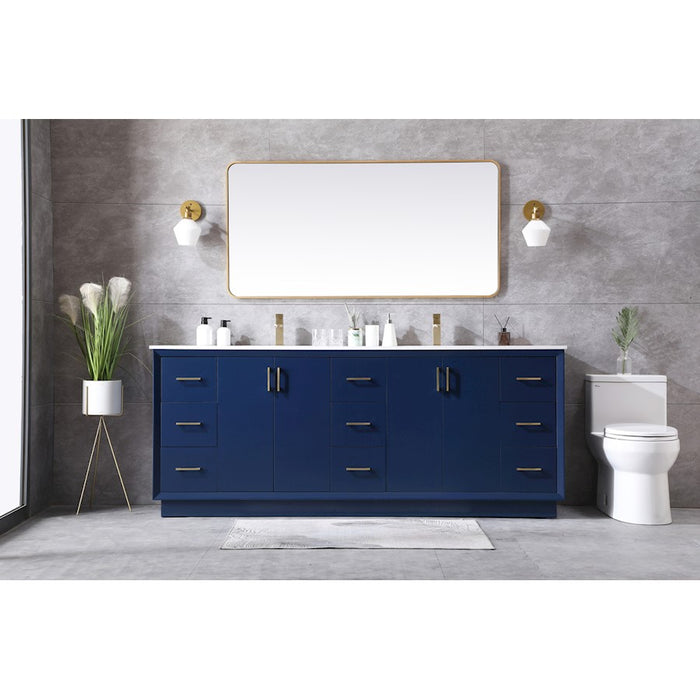 Elegant Lighting Hayes 84"L Double Vanity Sink, Blue