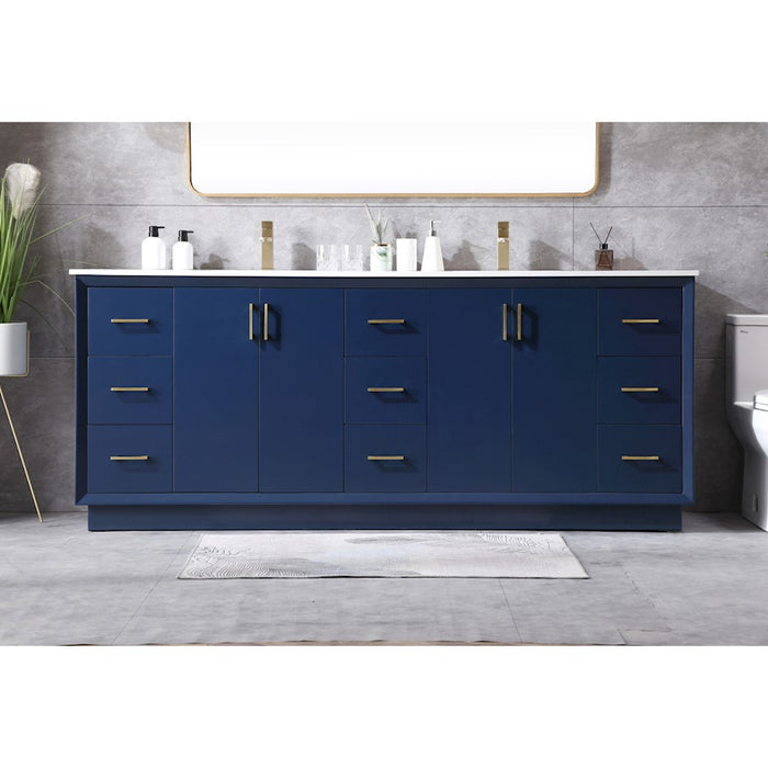 Elegant Lighting Hayes 84"L Double Vanity Sink, Blue