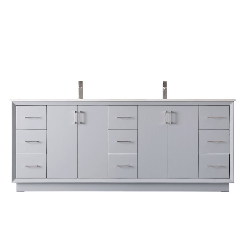 Elegant Lighting Hayes 84"L Double Vanity Sink, Grey - VF19684DGR