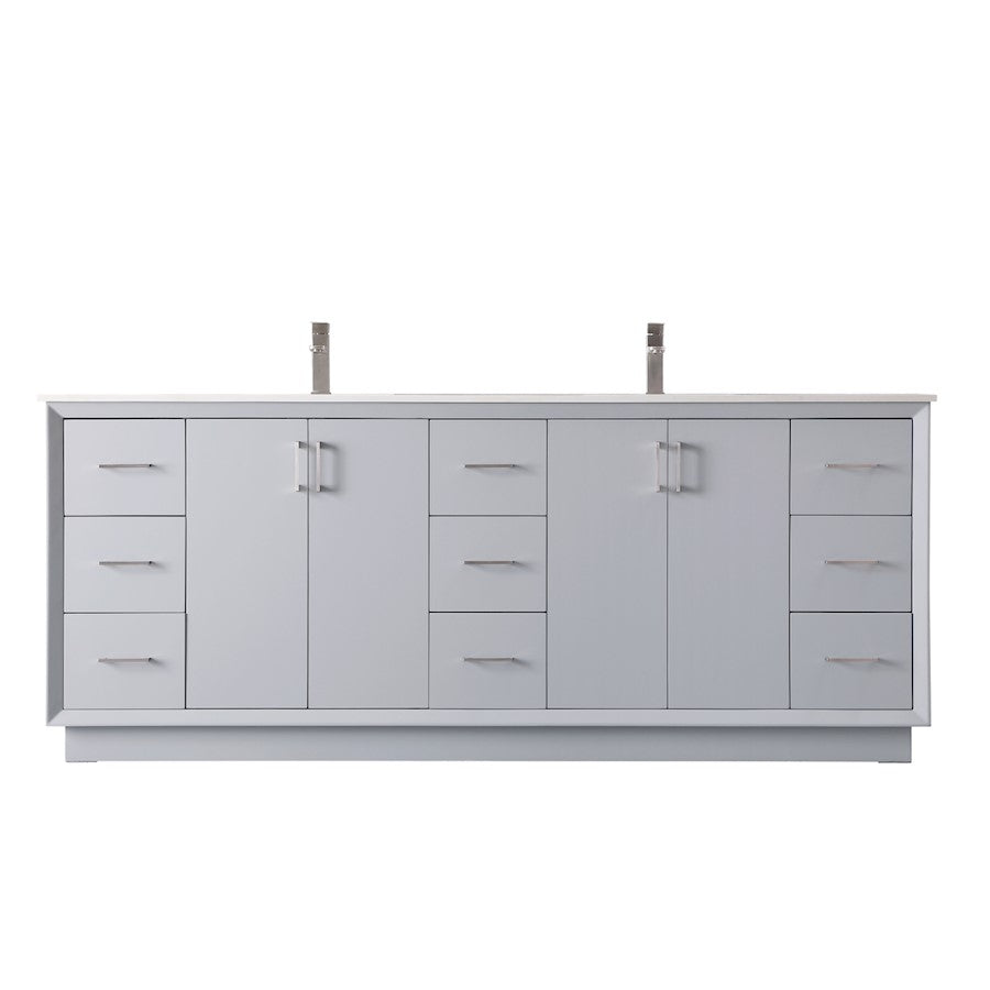 Elegant Lighting Hayes 84"L Double Vanity Sink, Grey - VF19684DGR