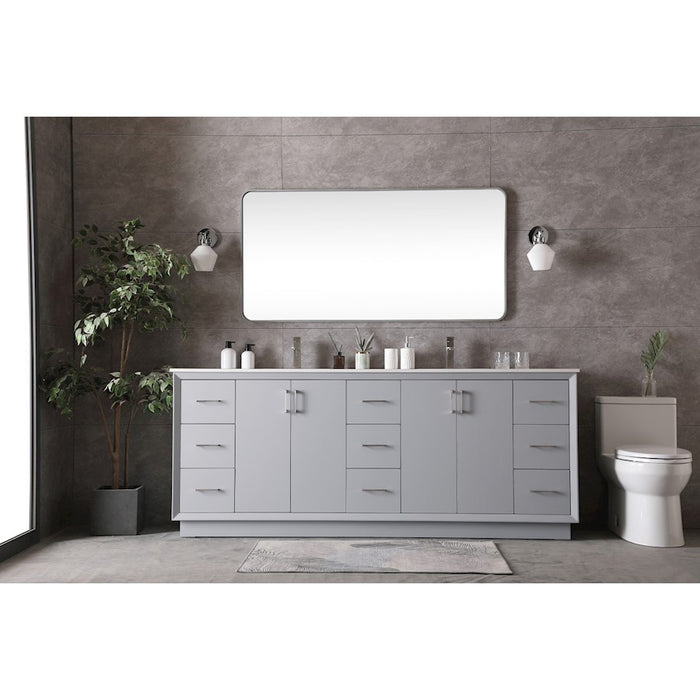 Elegant Lighting Hayes 84"L Double Vanity Sink, Grey