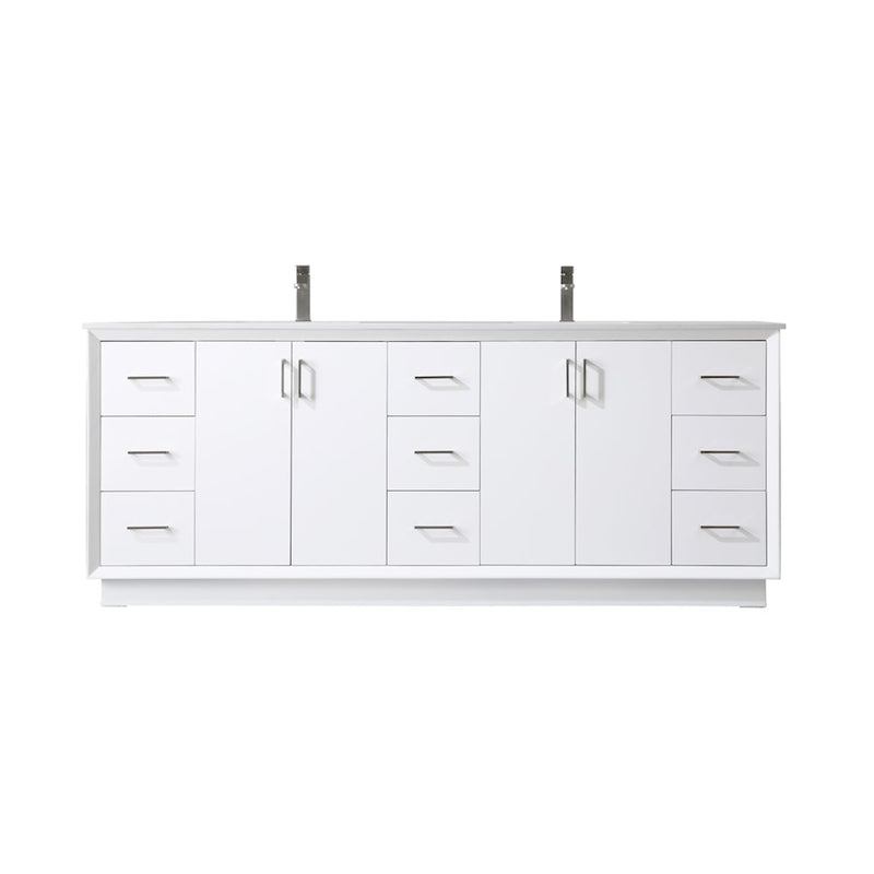Elegant Lighting Hayes 84"L Double Vanity Sink, White - VF19684DWH