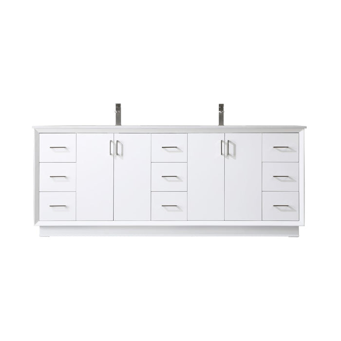 Elegant Lighting Hayes 84"L Double Vanity Sink, White - VF19684DWH