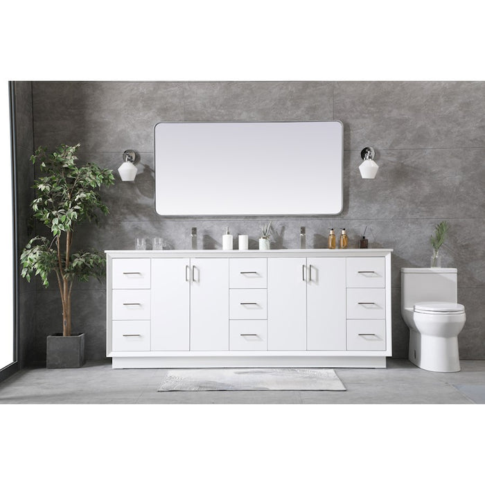 Elegant Lighting Hayes 84"L Double Vanity Sink, White