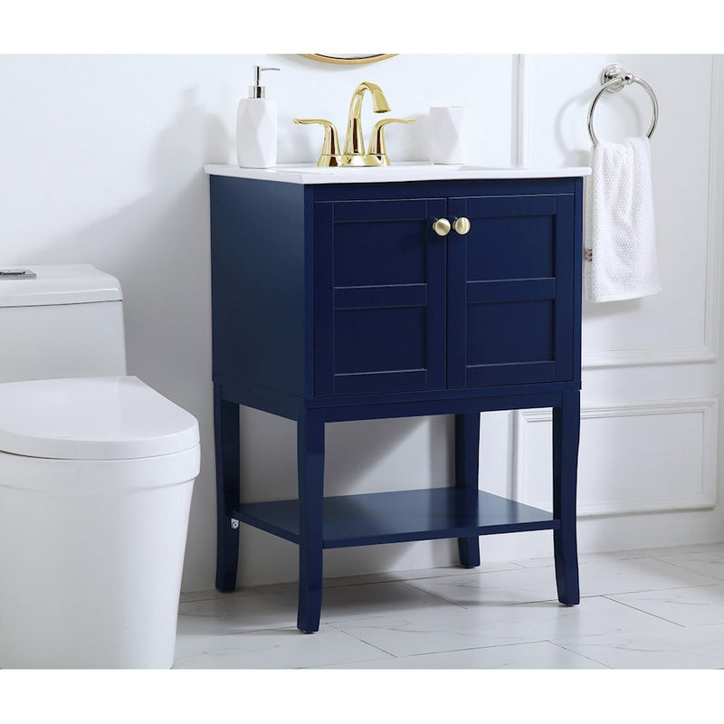 Elegant Kitchen/Bath Mason 24" Bathroom Vanity, Blue