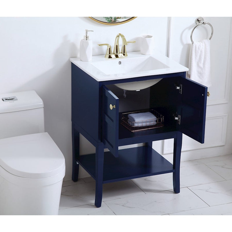 Elegant Kitchen/Bath Mason 24" Bathroom Vanity, Blue