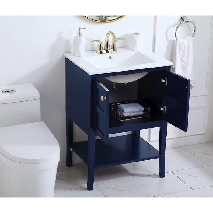 Elegant Kitchen/Bath Mason 24" Bathroom Vanity, Blue