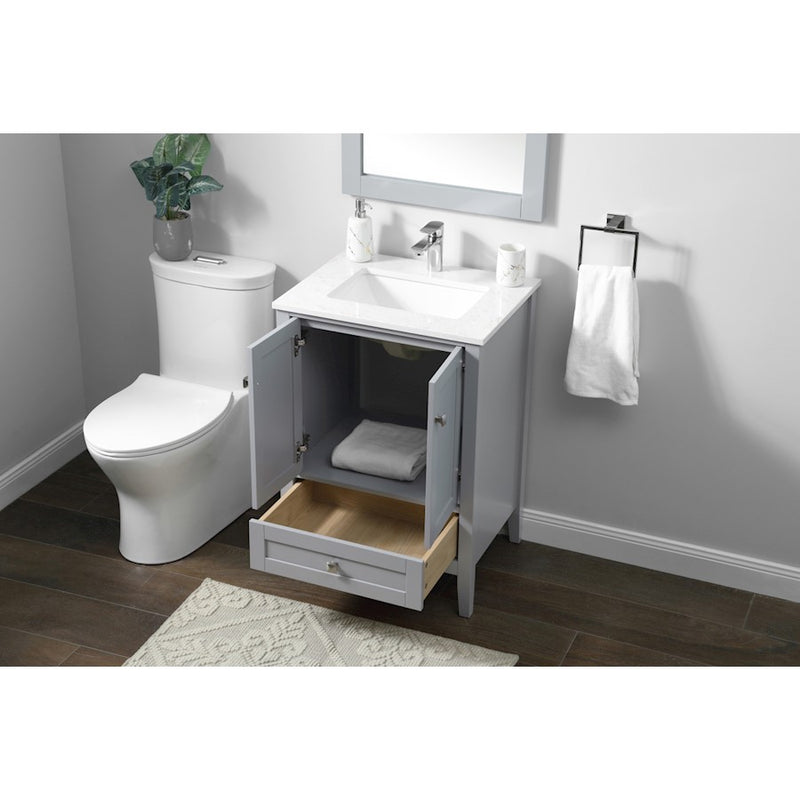 Elegant Lighting Hamilton 24"L Single Vanity Sink, Grey
