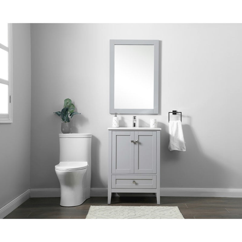 Elegant Lighting Hamilton 24"L Single Vanity Sink, Grey