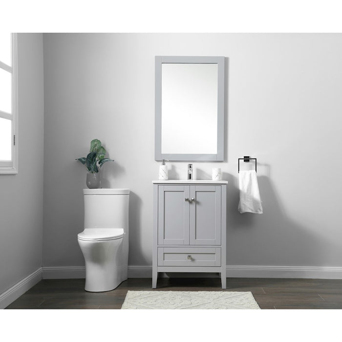 Elegant Lighting Hamilton 24"L Single Vanity Sink, Grey