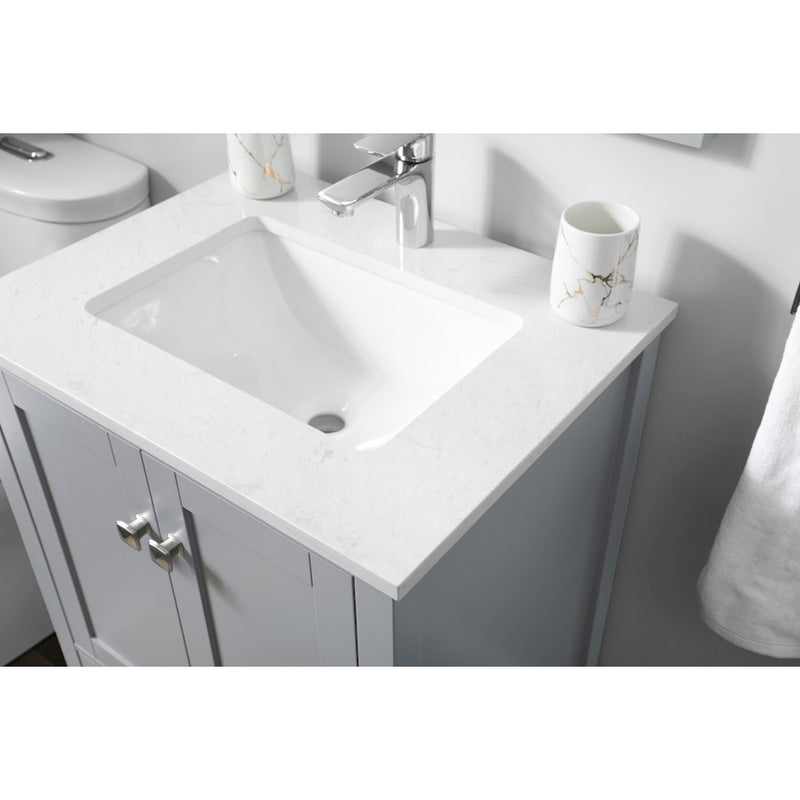 Elegant Lighting Hamilton 24"L Single Vanity Sink, Grey