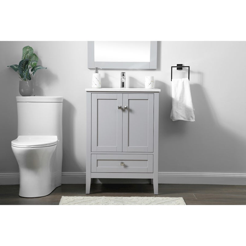 Elegant Lighting Hamilton 24"L Single Vanity Sink, Grey