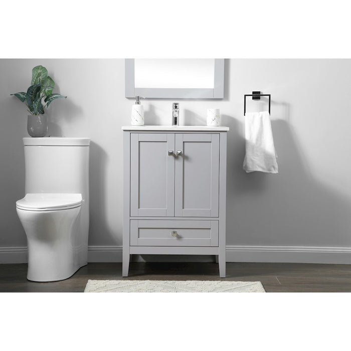Elegant Lighting Hamilton 24"L Single Vanity Sink, Grey