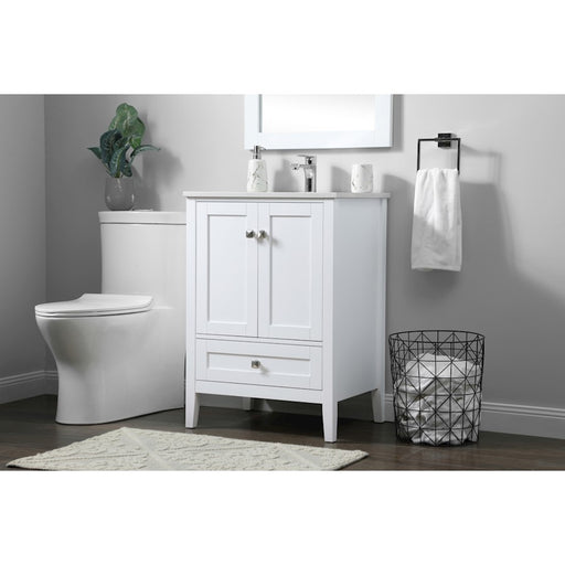 Elegant Lighting Hamilton 24"L Single Vanity Sink, White