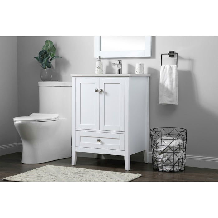 Elegant Lighting Hamilton 24"L Single Vanity Sink, White