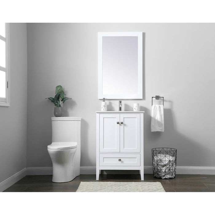 Elegant Lighting Hamilton 24"L Single Vanity Sink, White