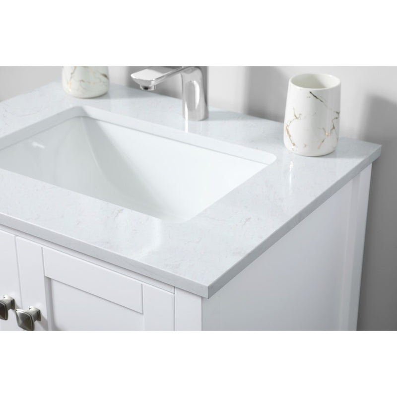 Elegant Lighting Hamilton 24"L Single Vanity Sink, White